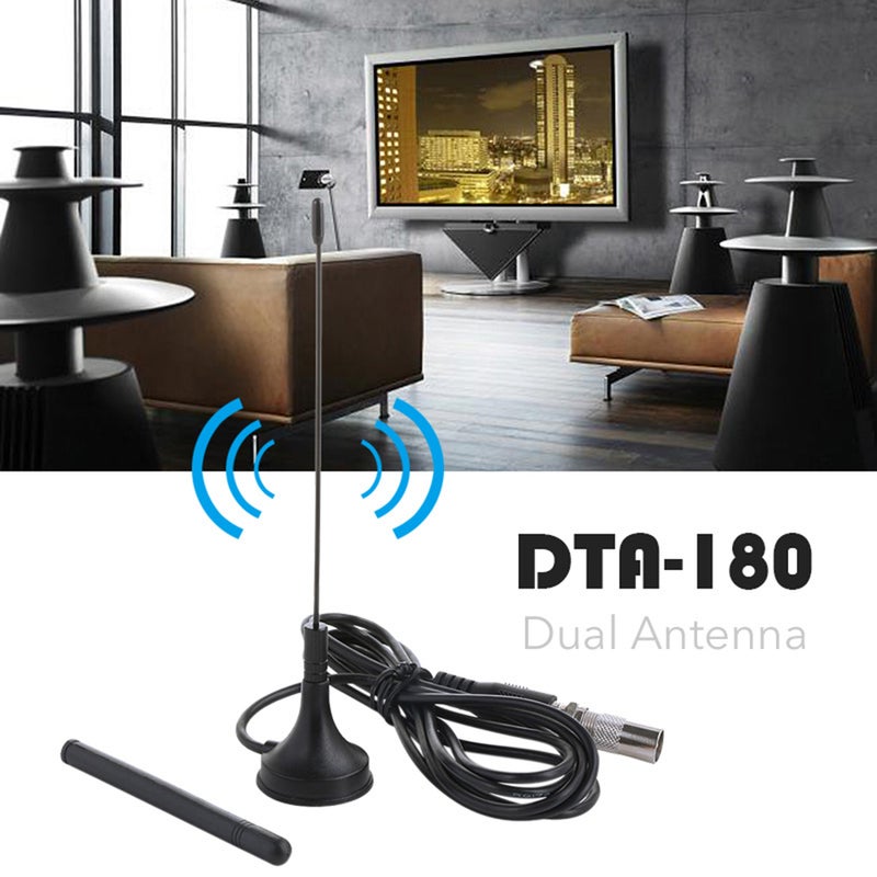 Generic - HD Digital Indoor TV Dual Antenna Black - Image 1
