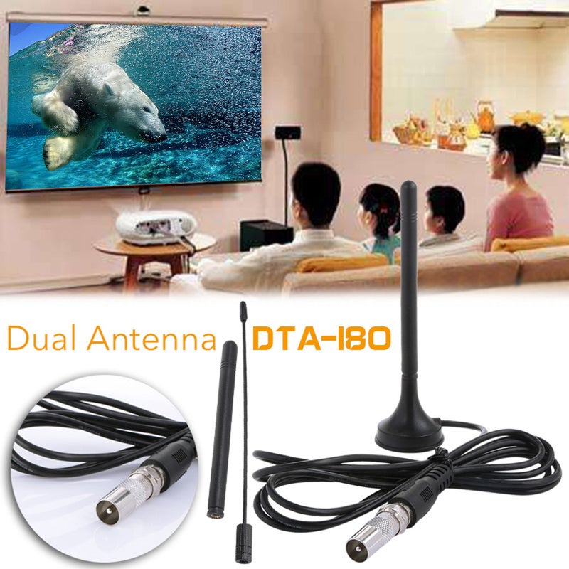 Generic - HD Digital Indoor TV Dual Antenna Black - Image 1
