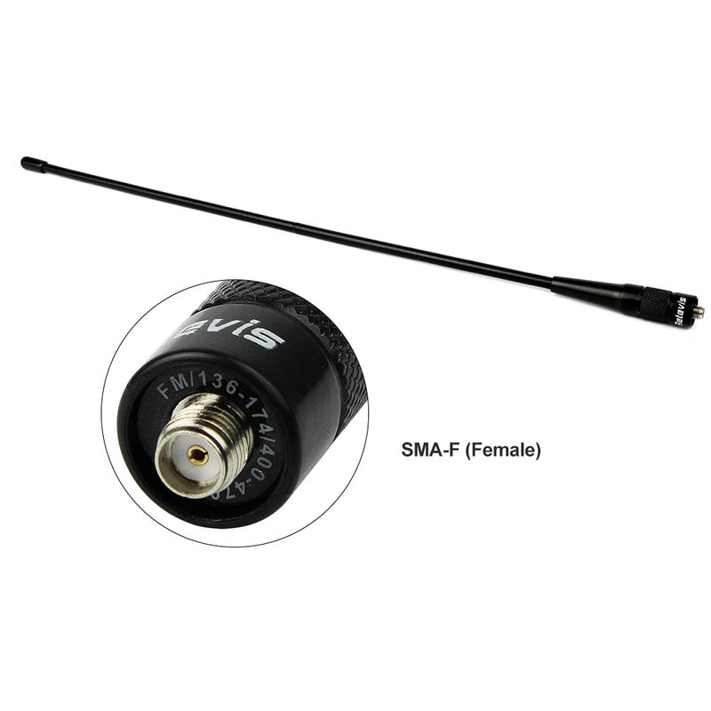 Retevis - RHD-771 VHF UHF Dual-Band Intercom Antenna with SMA-M Interface Black - Image 1