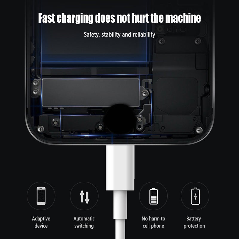 Type-C Adapter Data Cable Fast Charging Line Connect Mobile Phone White - Image 4