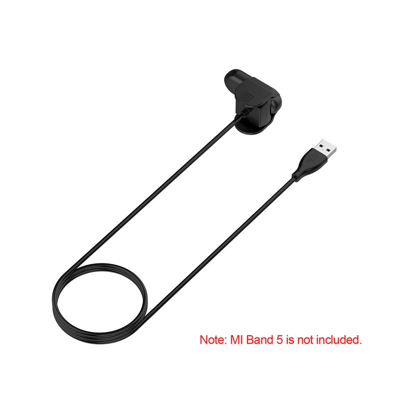 قاعدة شحن بمنفذ USB مع شاحن مي باند 5 بمشبك أسود - Image 3