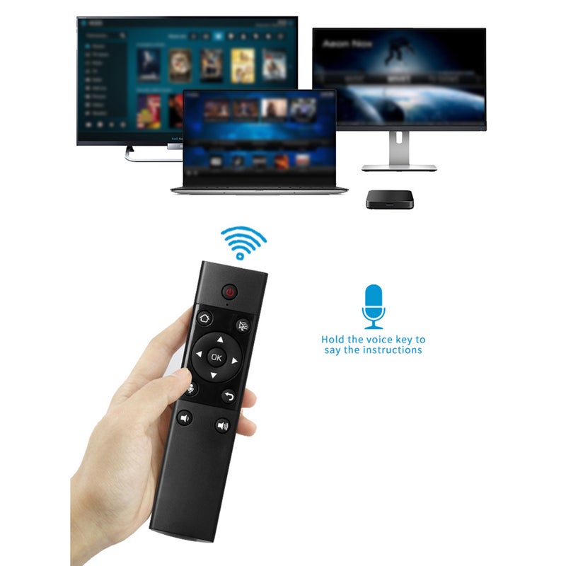 فيبوتون - جهاز تحكم عن بعد لاسلكي مع جهاز استقبال USB لأجهزة أندرويد تي في بوكس/ جيم كونسول/ الكمبيوتر/ جهاز فك التشفير أسود - Image 1