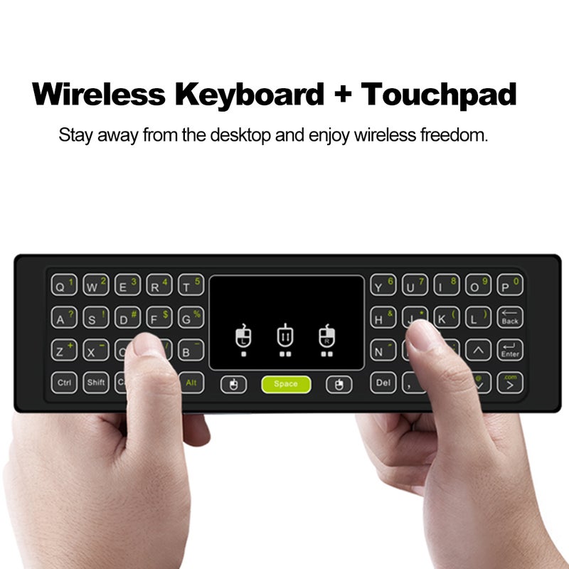 Generic - 3-In-1 Air Mouse Wireless RGB Backlight Keyboard For Android-Smart TV/PC/Laptop Black - Image 1