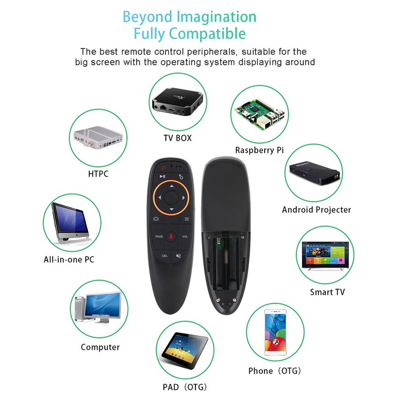 Generic - Wireless Remote Control With USB Receiver Voice Control For Android -Smart TV/PC/Laptop/Notebook Black - Image 1
