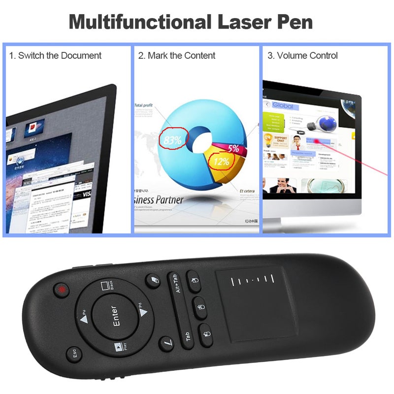 Viboton - Wireless Handheld Remote Control For PPT Presenter/Android TV/Notebook Black - Image 1