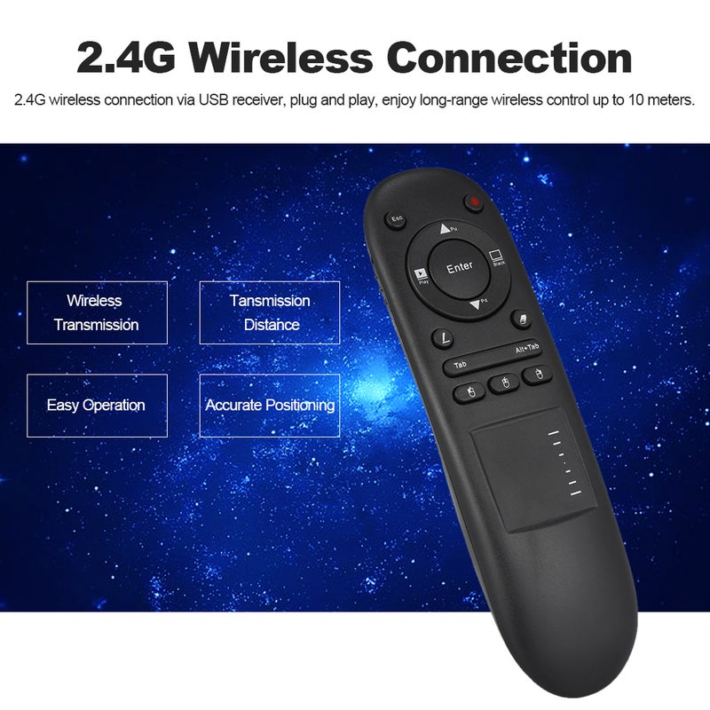 Viboton - Wireless Handheld Remote Control For PPT Presenter/Android TV/Notebook Black - Image 1