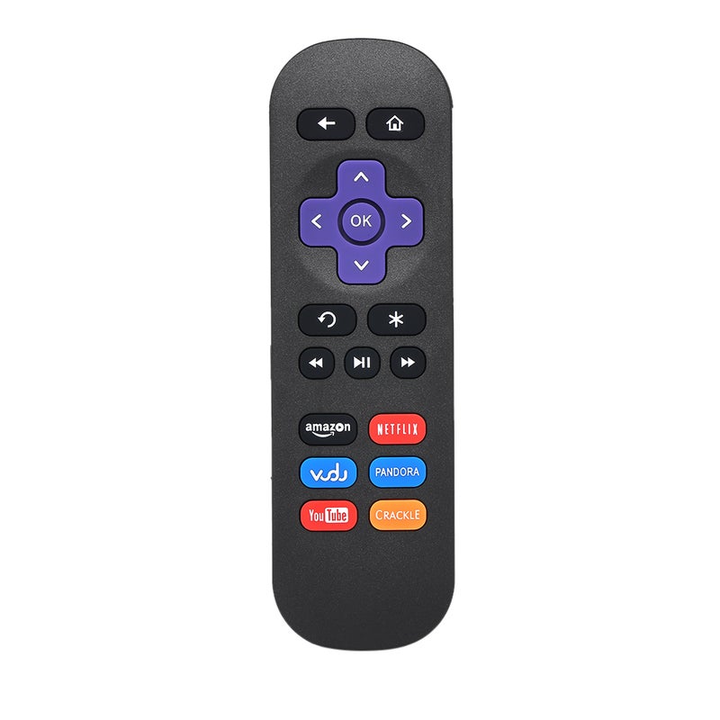 Generic - Replacement Streaming Media Player IR Smart Remote Control For Roku 1, 2, 3, 4 LT/HD/XD/XS Black - Image 1