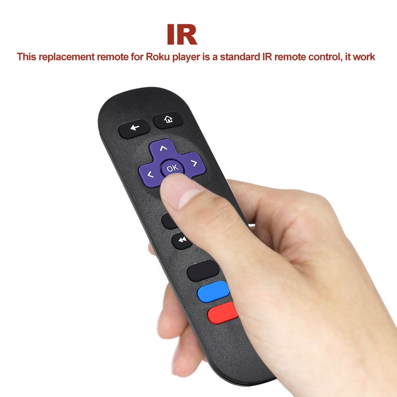 Generic - Replacement Streaming Media Player IR Smart Remote Control For Roku 1, 2, 3, 4 LT/HD/XD/XS Black - Image 1