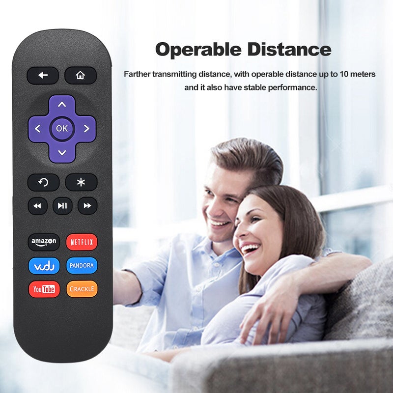 Generic - Replacement Streaming Media Player IR Smart Remote Control For Roku 1, 2, 3, 4 LT/HD/XD/XS Black - Image 1
