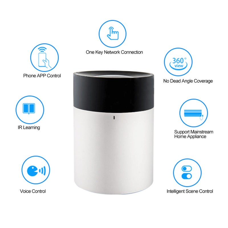 Generic - W30 IR Smart Remote Control For Alexa Google Assistant/Aircon TV Set-Top Box White/Black - Image 1