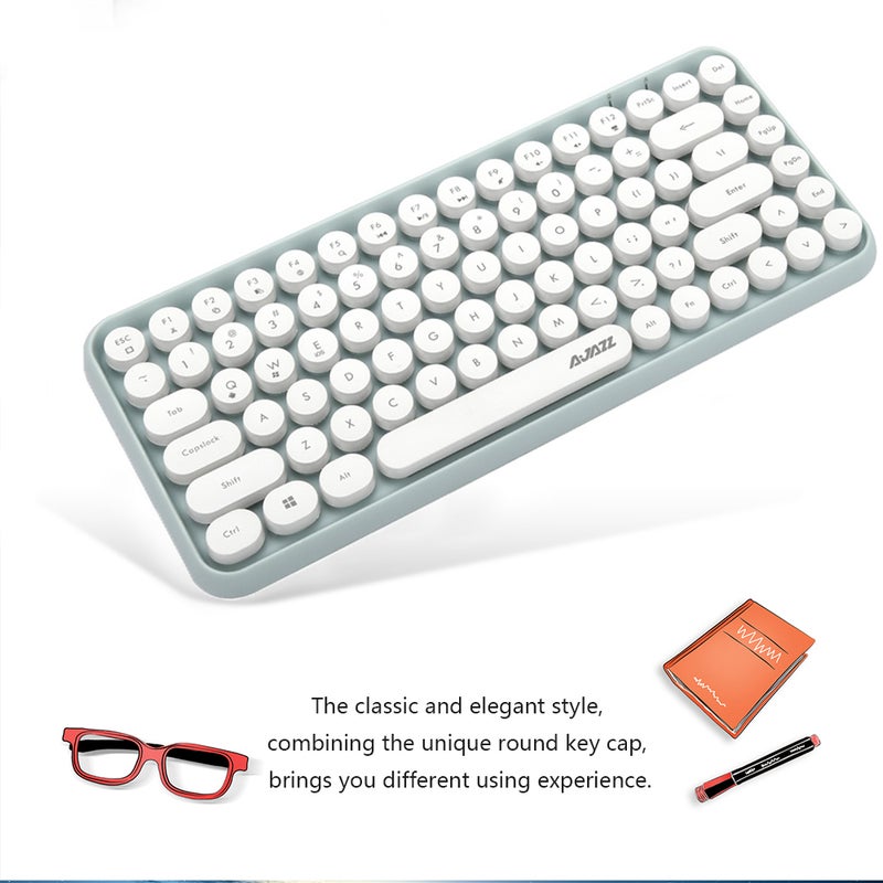 Ajazz 308i Bluetooth Keyboard - English White  - Image 3