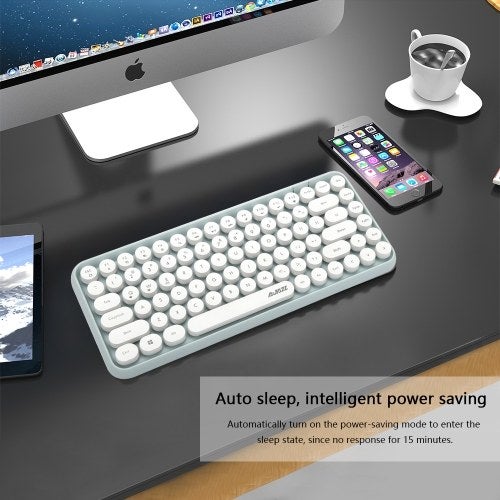 Ajazz 308i Bluetooth Keyboard - English White  - Image 5