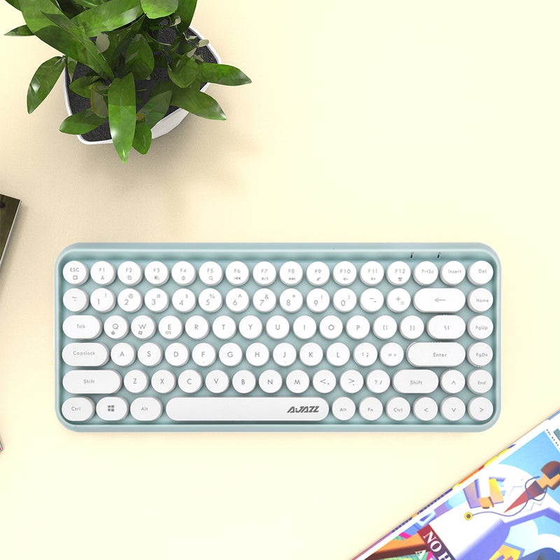 Ajazz 308i Bluetooth Keyboard - English White  - Image 2