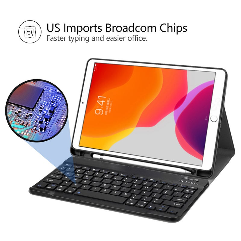 BT3.0 Wireless Keyboard Case iPad Protective Case Portable Keyboard for iPad Pro 10.5 Blue/White - Image 3