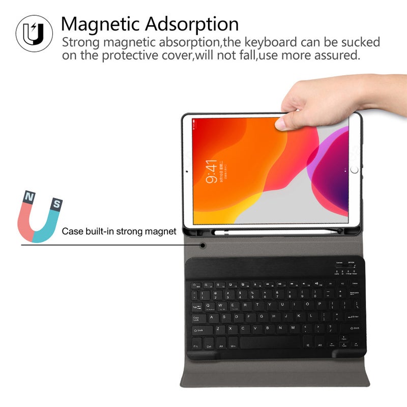 BT3.0 Wireless Keyboard Case iPad Protective Case Portable Keyboard for iPad Pro 10.5 Blue/White - Image 2
