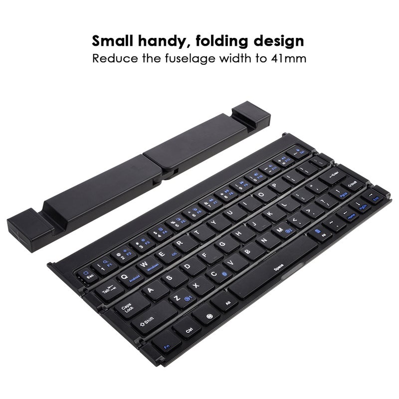 Mini Portable Folding Keyboard For IOS Android Windows Black - Image 2