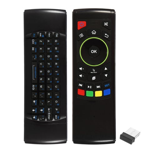 2.4G Air Mouse Wireless Keyboard Remote Control 6-Axis Sensor With Infrared Remote Learning For Mini PC Smart TV Android TV Box Black