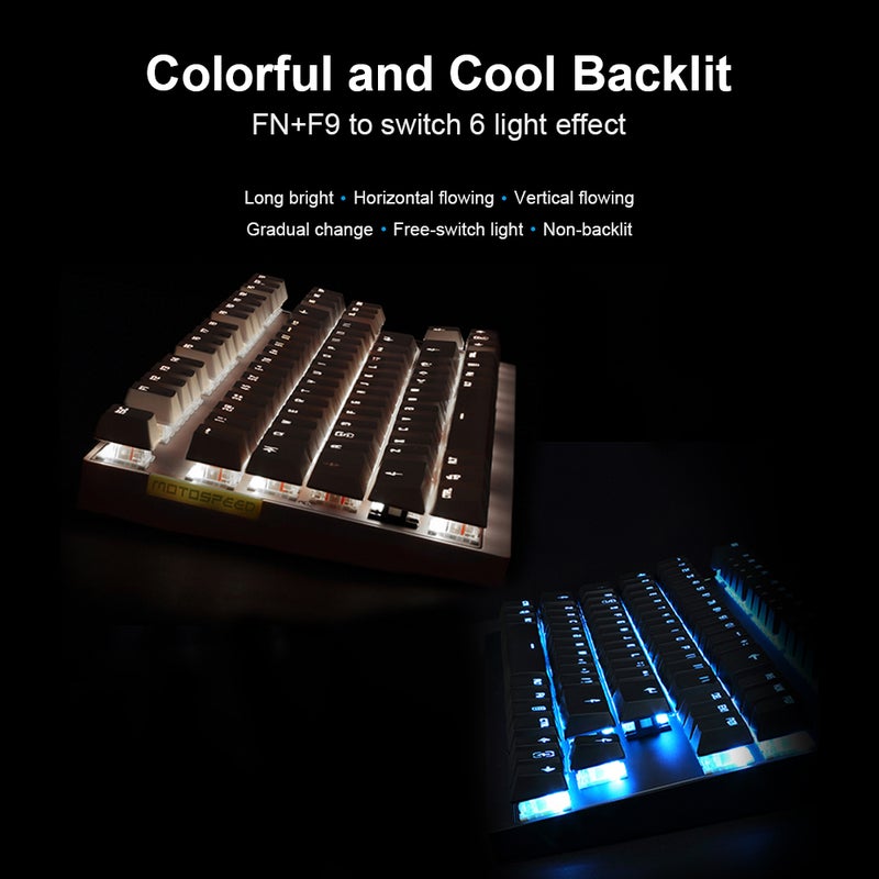Motospeed Wireless Dual Mode Mechanical Keyboard With Red Switch - English Black  - Image 5