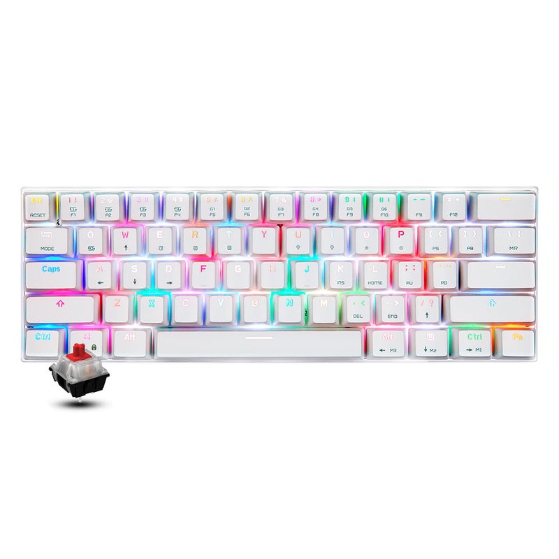 Motospeed - CK62 61 Keys RGB Mechanical Dual Mode Keyboard With OUTEMU Red Switches - English - Image 1