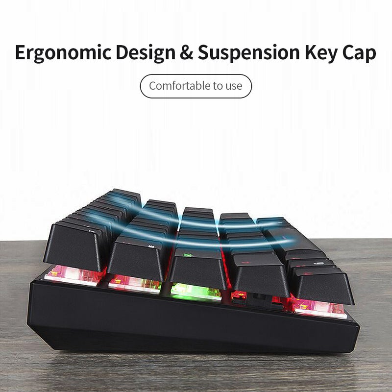 Motospeed CK62 61 Keys RGB Mechanical Dual Mode Keyboard With OUTEMU Blue Switches - English White  - Image 4