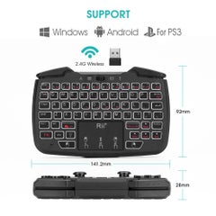 RII RK707 2.4GHz Wireless Game Controller Keyboard Mouse Combo with Touchpad - English  - Image 4