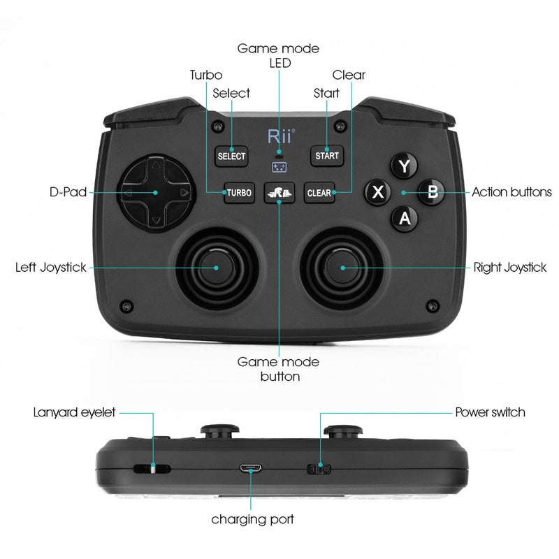 RII - RK707 2.4GHz Wireless Game Controller Keyboard Mouse Combo with Touchpad - English - Image 1