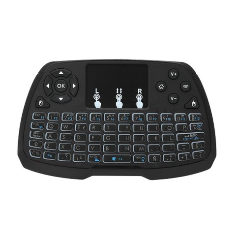 Backlit 2.4GHz Wireless Keyboard with Touchpad - Spanish Black