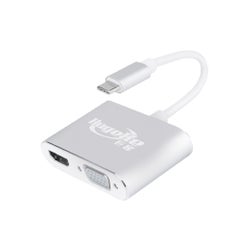 Generic 2-In-1 Expansion Hub USB C to HD/VGA Adapter 4K/1080P Converter Silver  - Image 1