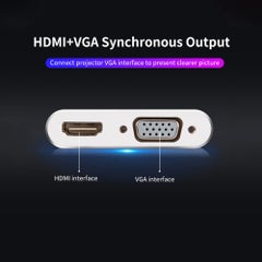 Generic 2-In-1 Expansion Hub USB C to HD/VGA Adapter 4K/1080P Converter Silver  - Image 5