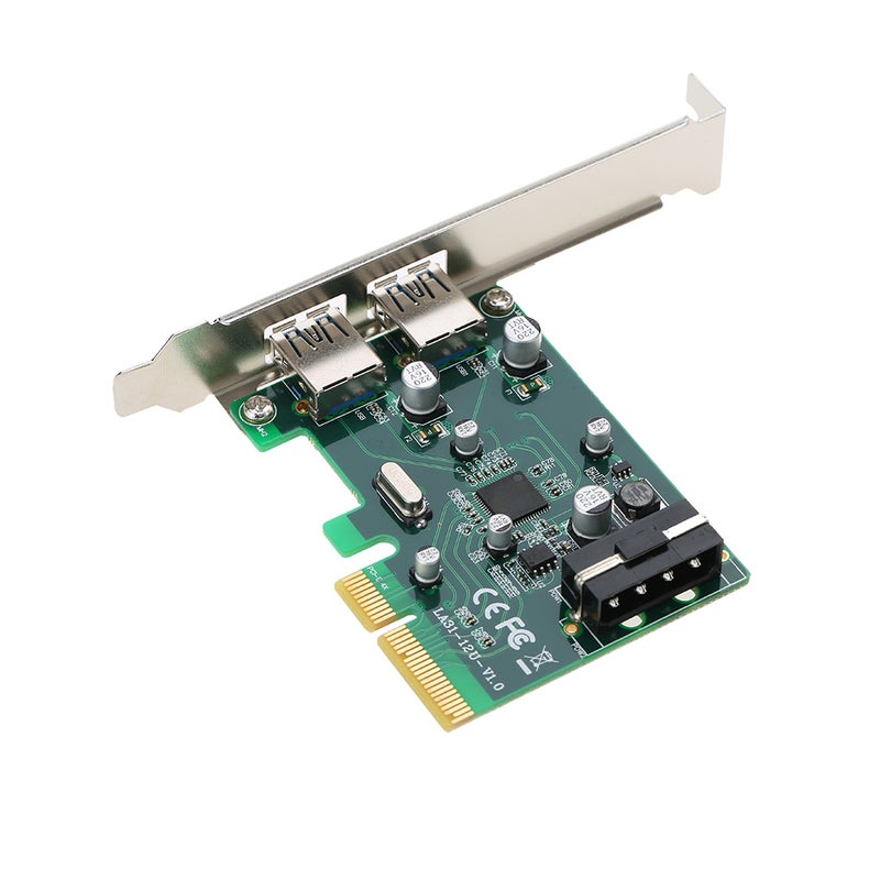 Generic PCI-E to 2 Port Expansion Card Green  - Image 1