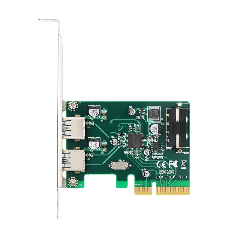 Generic PCI-E to 2 Port Expansion Card Green  - Image 3