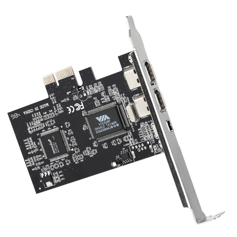 Generic - PCI-E to 3 Port Expansion Card for Desktop PC Black - Image 1