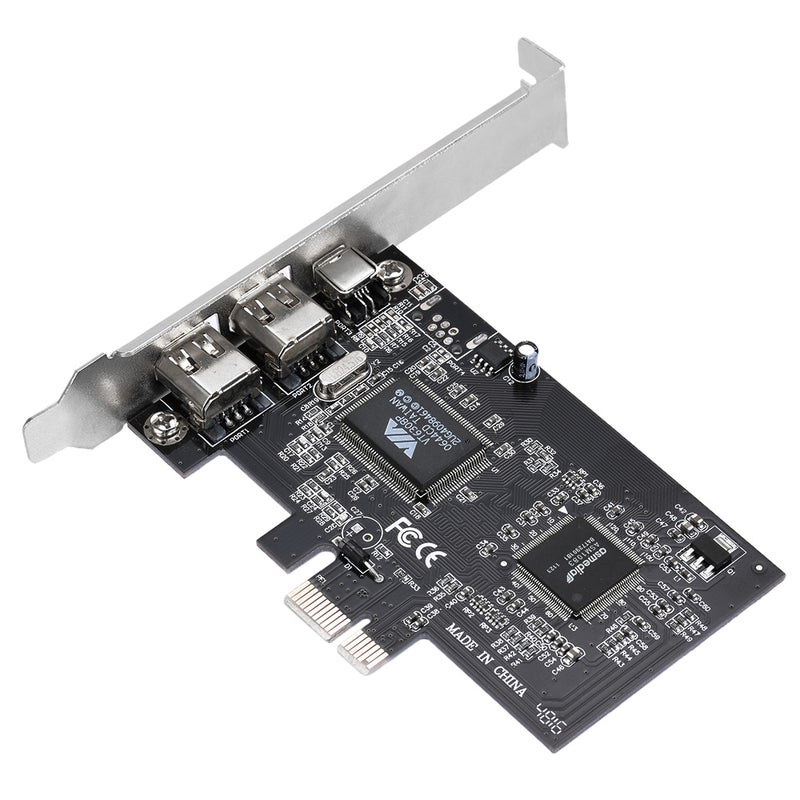 Generic - PCI-E to 3 Port Expansion Card for Desktop PC Black - Image 1