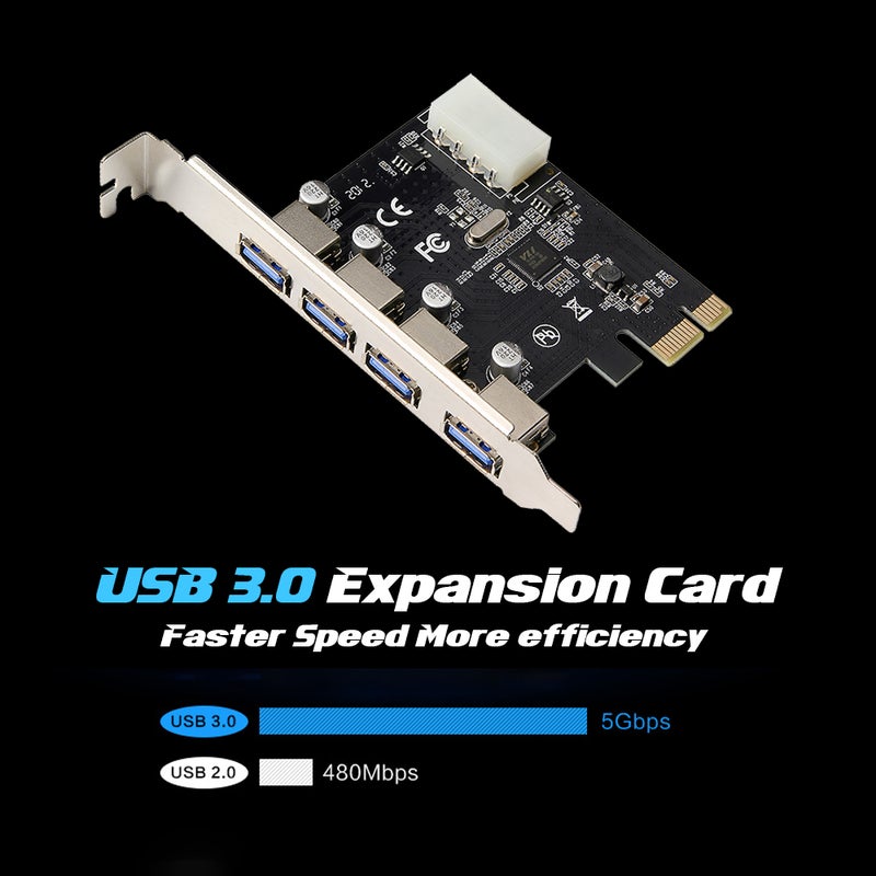 Generic - PCI-E To 4 Pin Power Interface Expansion Card For Desktop PC Multicolour - Image 1