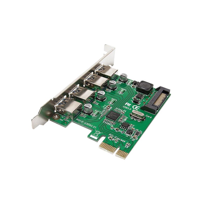 Generic 15 Pin PCI-E To Four USB 3.0 Ports Expansion Card For Desktop PC Green/Silver  - Image 2
