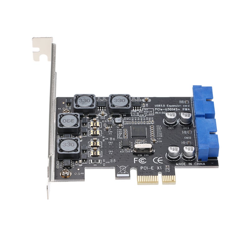 Generic 4 Ports PCI-E USB 3.0 Express Dual Expansion Card Black/Grey/Blue  - Image 4