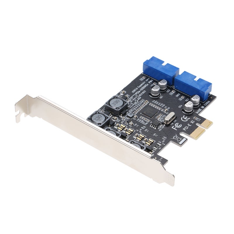 Generic 4 Ports PCI-E USB 3.0 Express Dual Expansion Card Black/Grey/Blue  - Image 5
