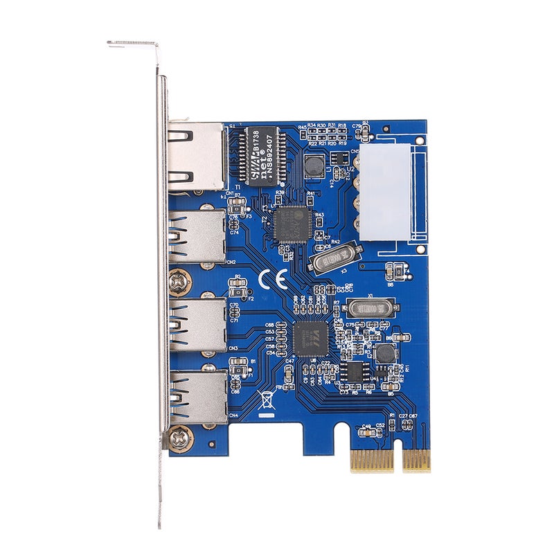 Generic 4 Pin PCI-E To USB 3.0 Expansion Card Blue/Silver  - Image 1