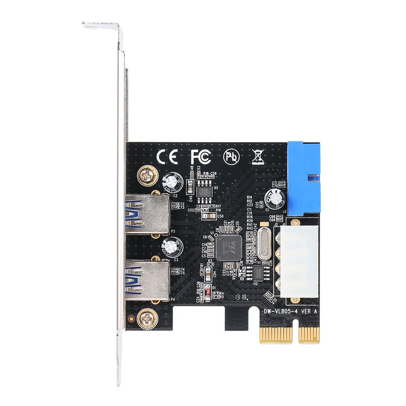 docooler 19 Pin PCI-E To USB 3.0 Expansion Card For PC Desktop Black/Silver  - Image 1