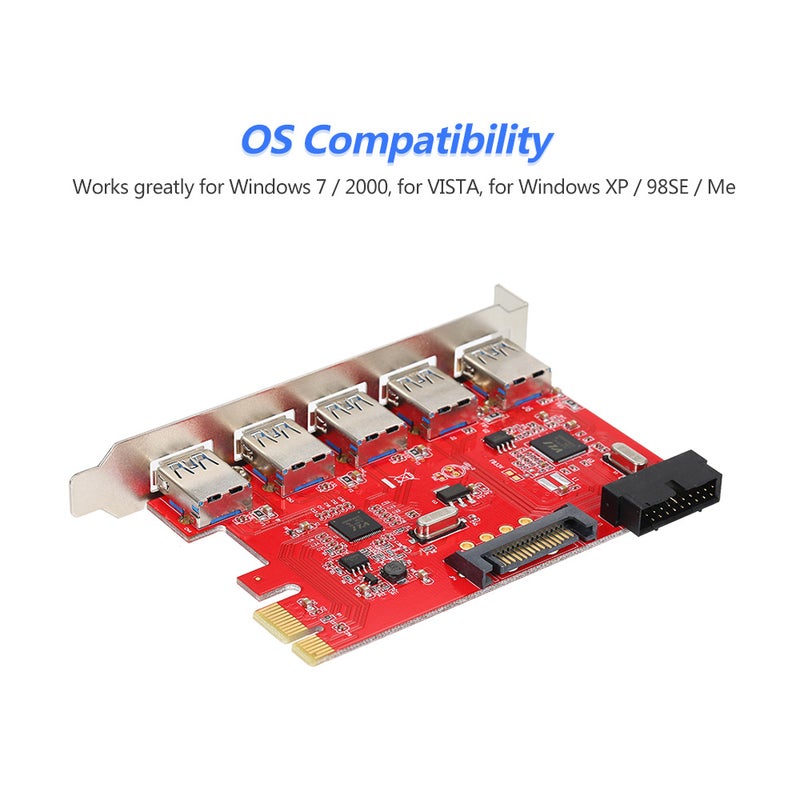 PCI-E To USB 3.0 5 Ports Express Expansion Card Red/Black/Silver - v1601703280/N40670302A_7