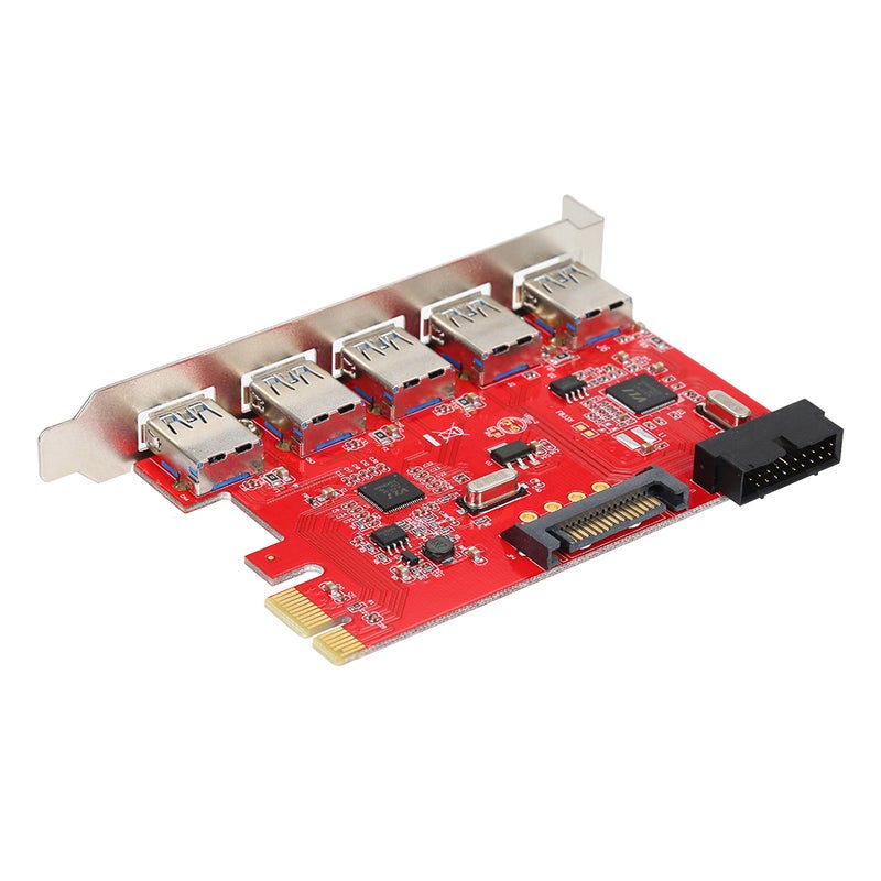 PCI-E To USB 3.0 5 Ports Express Expansion Card Red/Black/Silver - v1601703281/N40670302A_4