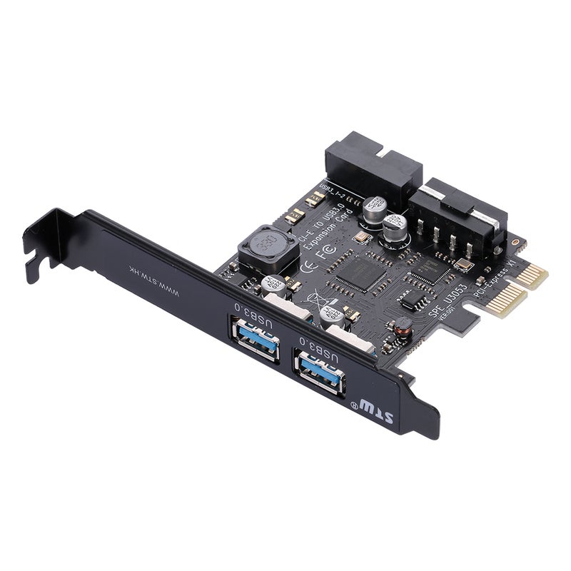 docooler 2-Port STW PCI-E To USB 3.0 PCi Express Card Black  - Image 1