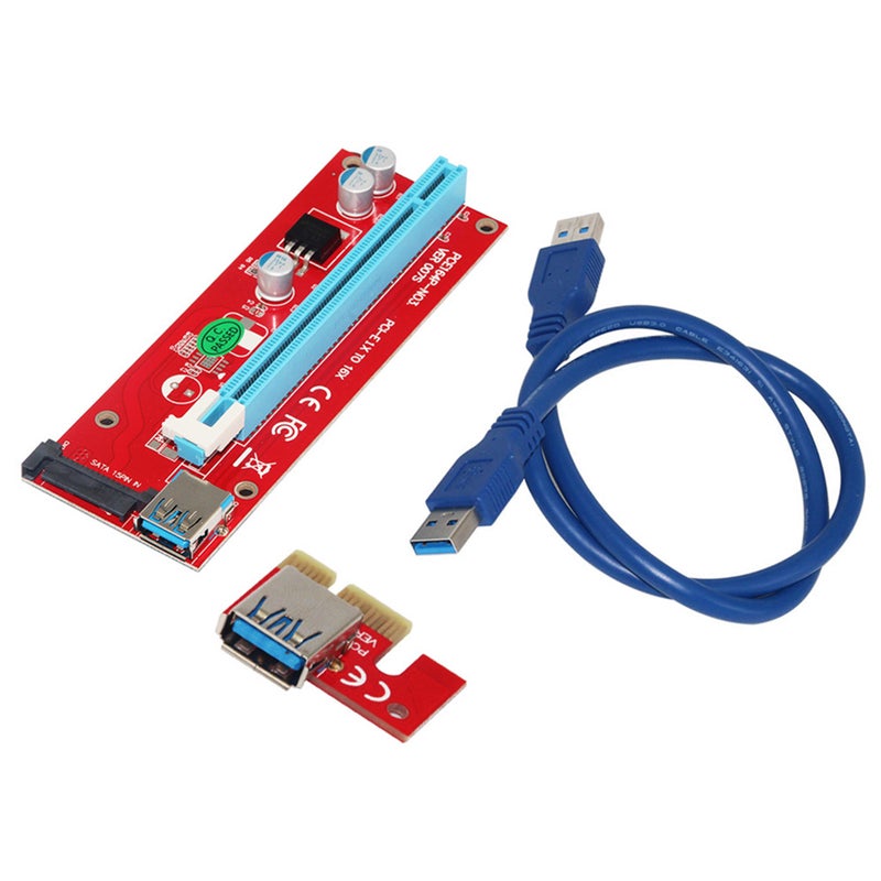 Generic - 1X to 16X PCI Express Adapter For Bitcoin Mining Miner Machine Red - Image 1