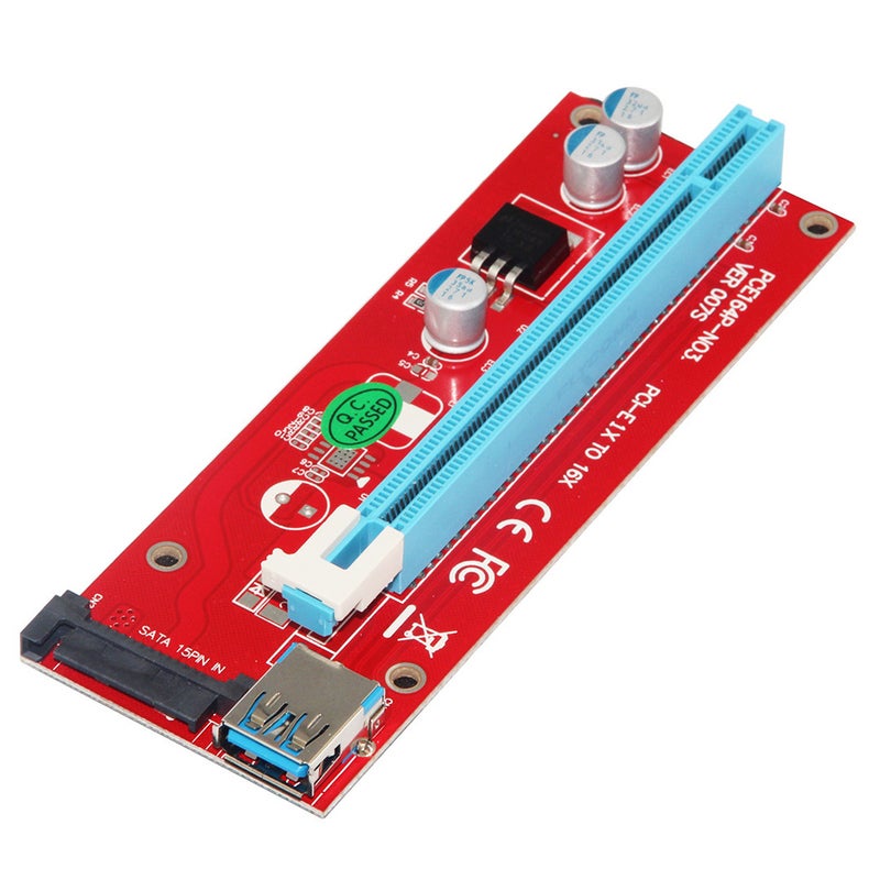 Generic - 1X to 16X PCI Express Adapter For Bitcoin Mining Miner Machine Red - Image 1