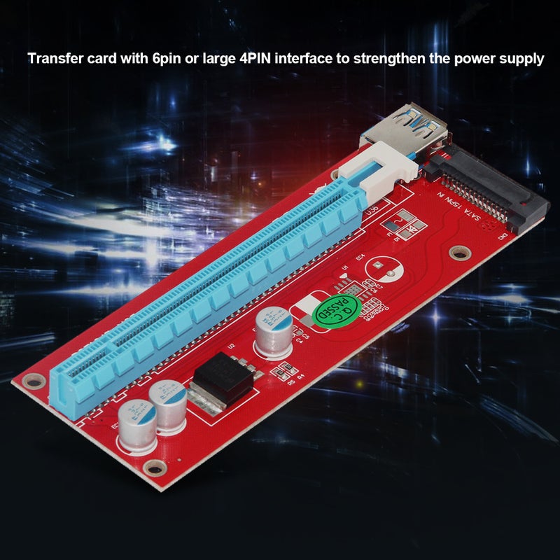 Generic - 1X to 16X PCI Express Adapter For Bitcoin Mining Miner Machine Red - Image 1