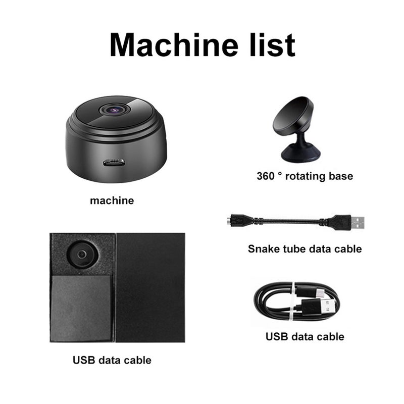 Generic - Mini 1080P Wifi Wireless Camera APP with Remote Monitor Home Security Black - Image 1