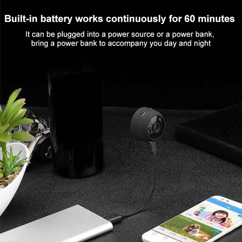 Generic - Mini 1080P Wifi Wireless Camera APP with Remote Monitor Home Security Black - Image 1