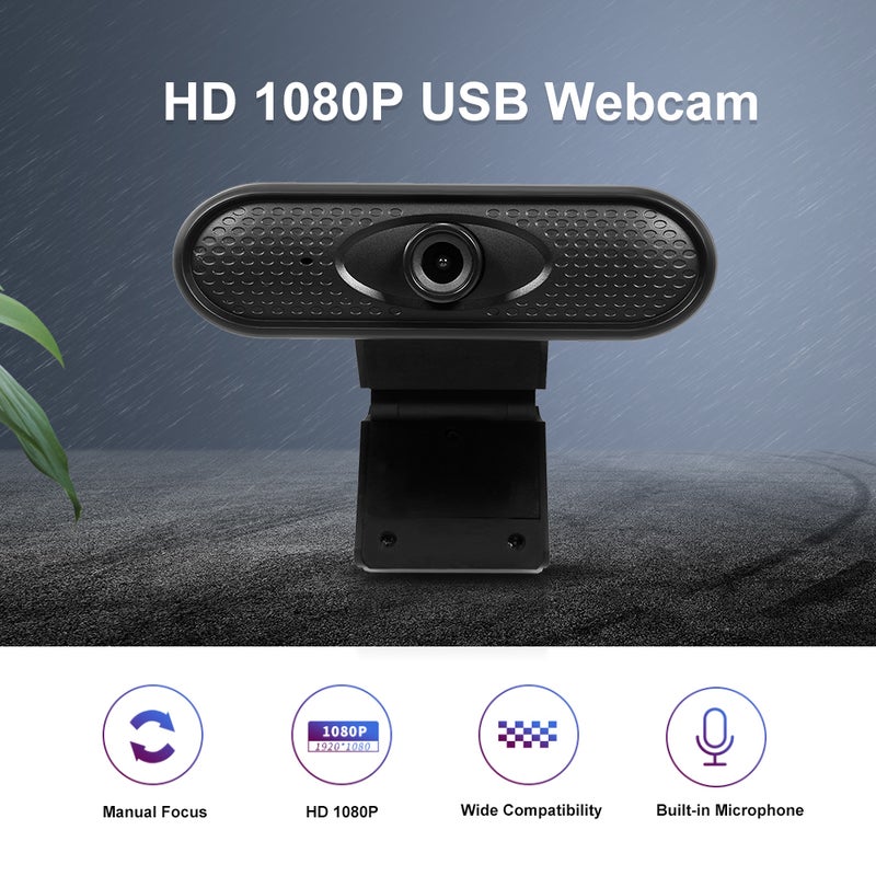 1080P Manual Focus USB HD Webcam Black - Image 5