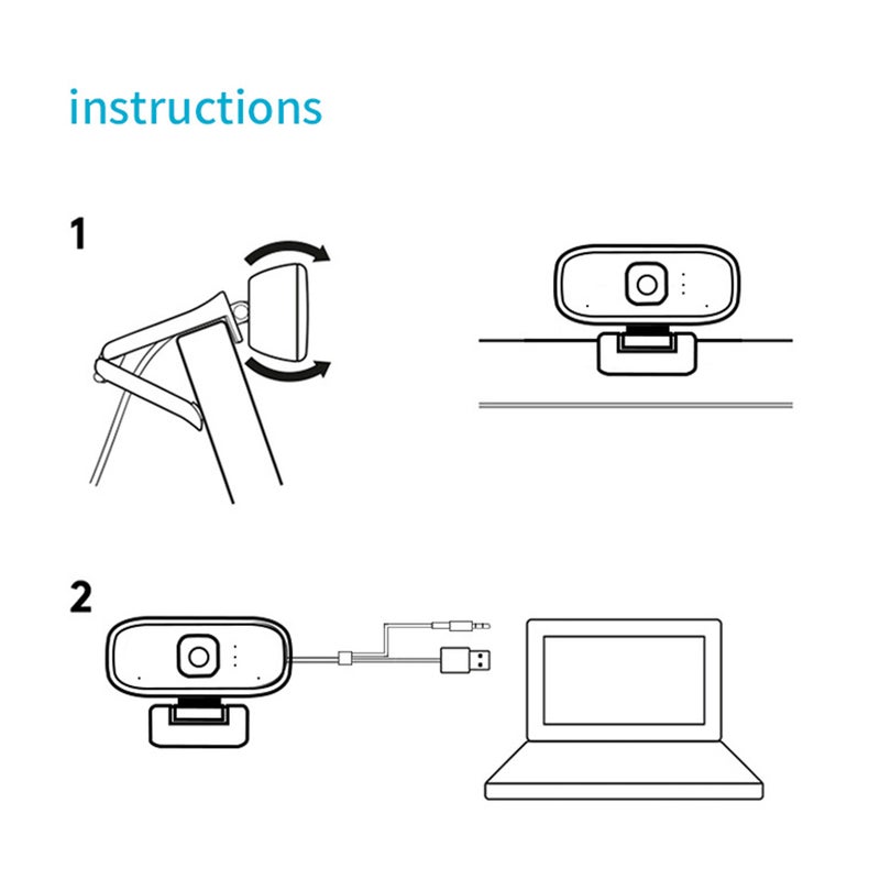كاميرا ويب صغيرة بدقة كاملة الوضوح 1080P مزودة بمنفذ USB أسود - Image 4