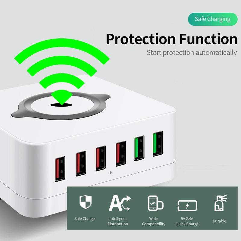 Generic - 6-Port Charging Dock Station White - Image 1